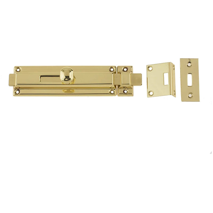 Premium Polished Brass Architectural Slide Bolts 150x40mm Enhanced Security Door Bolt Lock
