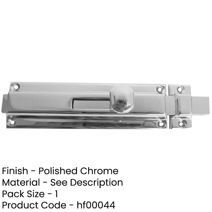 Premium Architectural Slide Bolts Polished Chrome 150x40mm Enhanced Security Door Bolt Lock-1