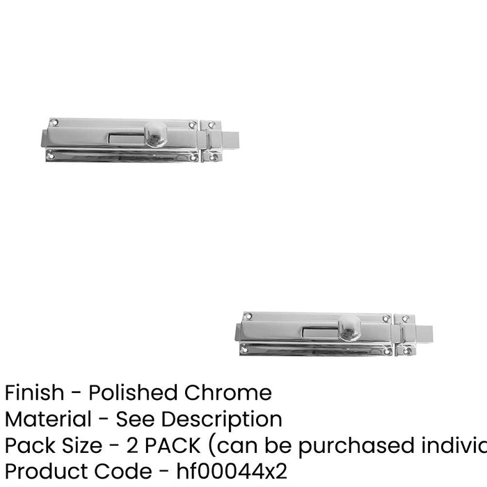 PACK Premium Architectural Slide Bolts Polished Chrome 150x40mm Enhanced Security Door Bolt Lock (1)-1