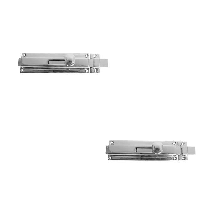 PACK Premium Architectural Slide Bolts Polished Chrome 150x40mm Enhanced Security Door Bolt Lock (1)