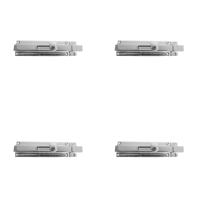 PACK Premium Architectural Slide Bolts Polished Chrome 150x40mm Enhanced Security Door Bolt Lock