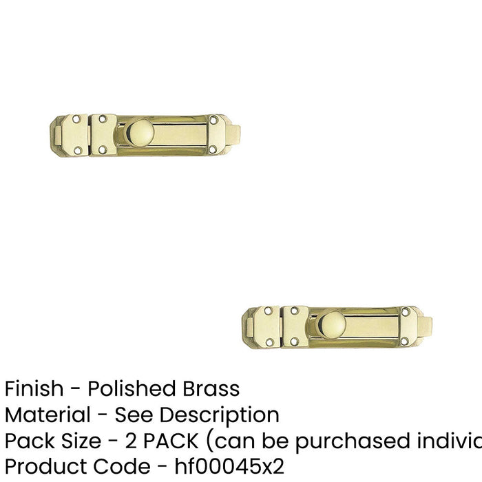 PACK Premium Polished Brass Contract Door Bolts 138x30mm Enhanced Security Door Bolt Lock (1)-1