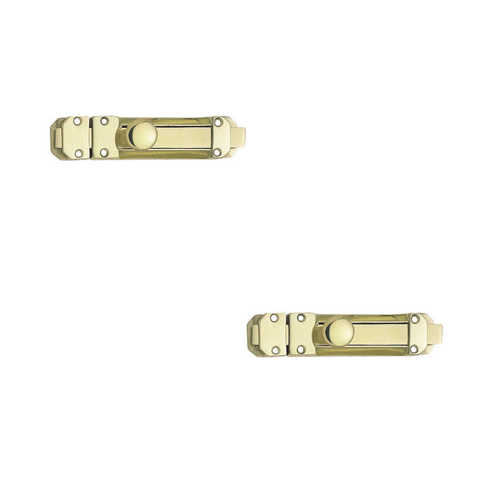 PACK Premium Polished Brass Contract Door Bolts 138x30mm Enhanced Security Door Bolt Lock (1)