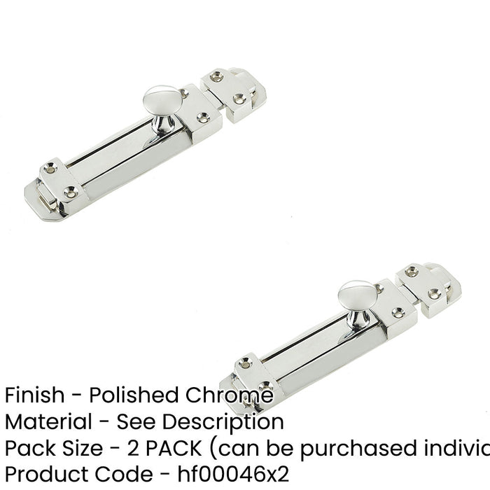 PACK High-Security Contract Door Bolts 138x30mm Polished Chrome Finish Door Bolt Lock (1)-1