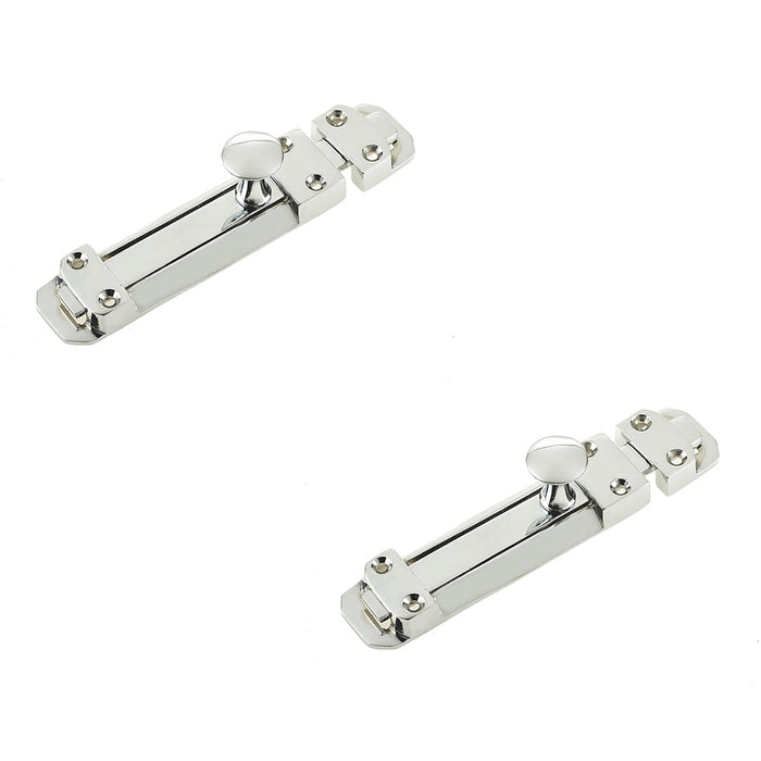 PACK High-Security Contract Door Bolts 138x30mm Polished Chrome Finish Door Bolt Lock (1)