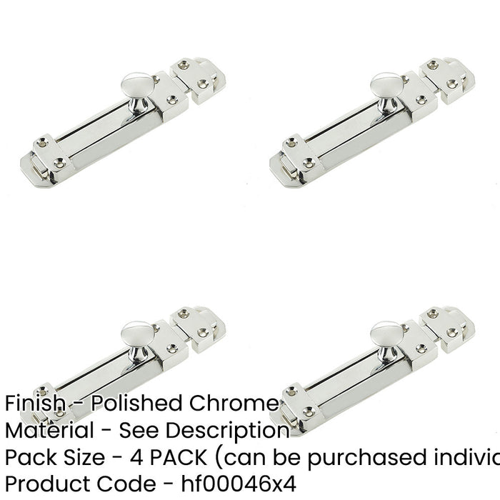 PACK High-Security Contract Door Bolts 138x30mm Polished Chrome Finish Door Bolt Lock-1