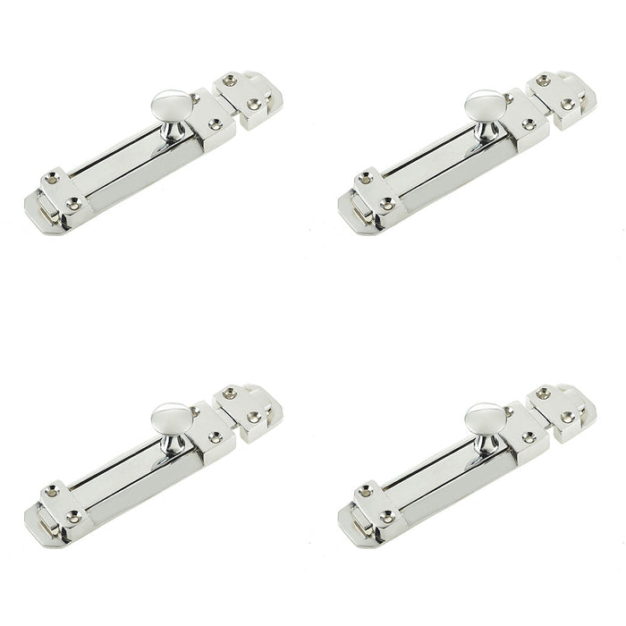 PACK High-Security Contract Door Bolts 138x30mm Polished Chrome Finish Door Bolt Lock