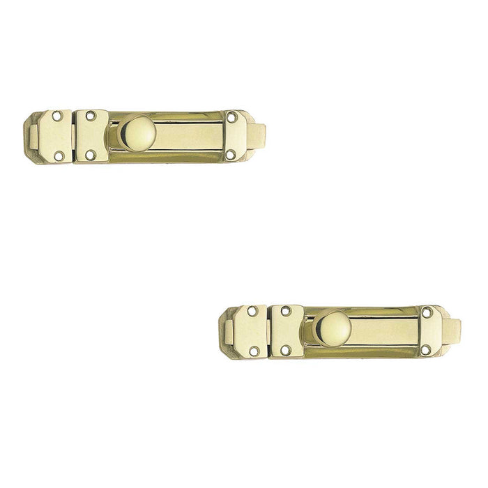 PACK High-Security Contract Door Bolts 116x30mm Polished Brass Door Bolt Lock (1)