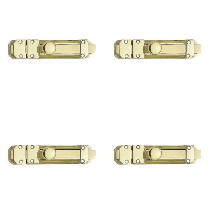 PACK High-Security Contract Door Bolts 116x30mm Polished Brass Door Bolt Lock