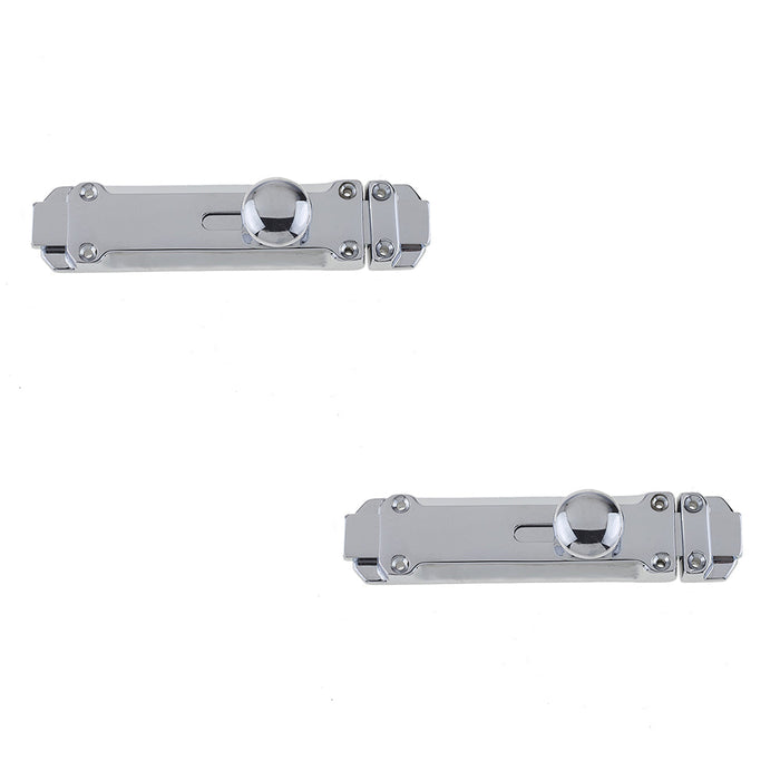 PACK Premium Contract Door Bolts 116x30mm Polished Chrome Finish Door Bolt Lock (1)