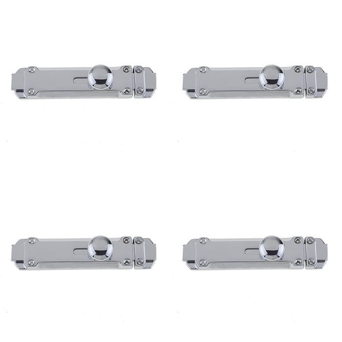 PACK Premium Contract Door Bolts 116x30mm Polished Chrome Finish Door Bolt Lock