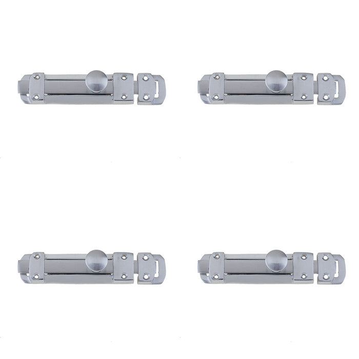 PACK Premium 116x30mm Satin Chrome Contract Door Bolts Ultimate Security Door Bolt Lock
