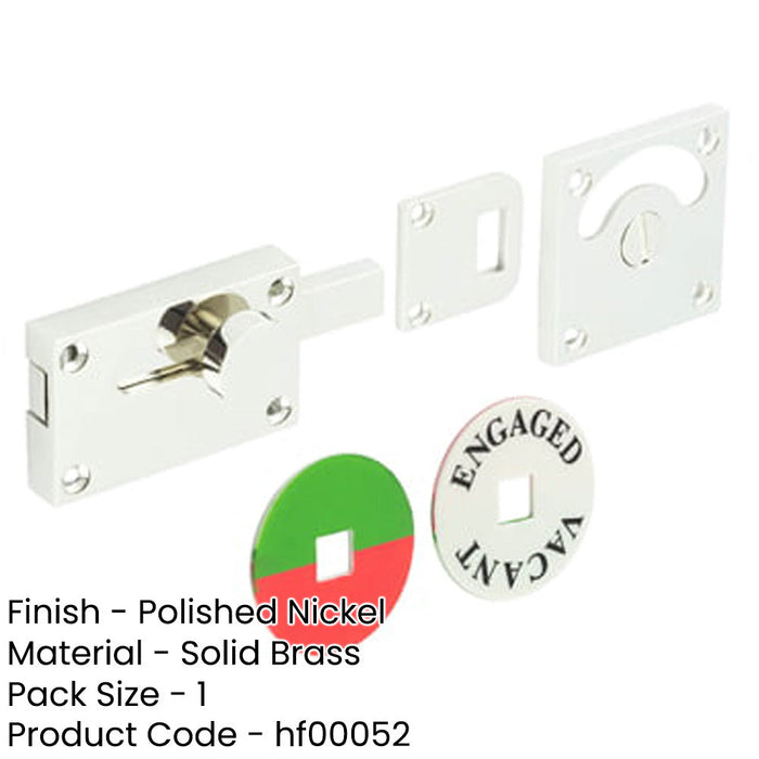 Polished Nickel Indicator Lock Privacy Sliding Bathroom Toilet Door Bolt-1