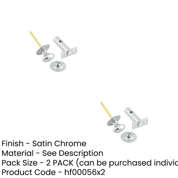 PACK Satin Chrome Bathroom Mortice Bolt Secure Privacy Sliding Bathroom Toilet Door Bolt-1