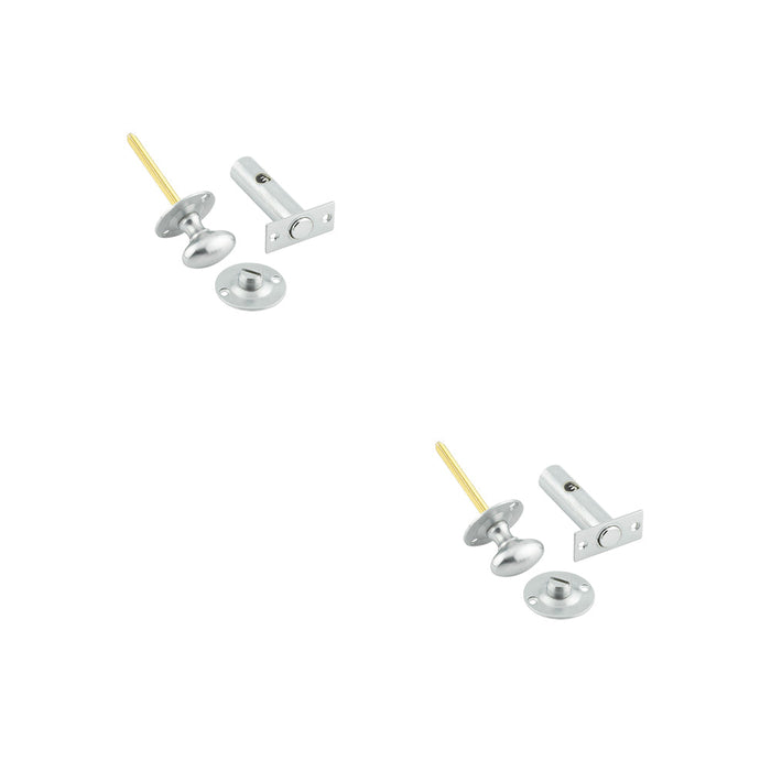PACK Satin Chrome Bathroom Mortice Bolt Secure Privacy Sliding Bathroom Toilet Door Bolt