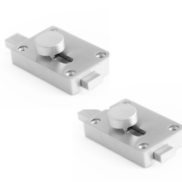 PACK High-Quality Bathroom Indicator Bolt 50x50mm Satin Chrome Finish Sliding Bathroom Toilet Door Bolt