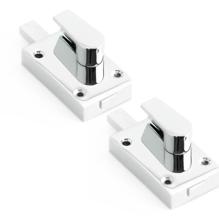 PACK Polished Chrome Bathroom Indicator Bolt 61x42mm Occupancy Signaling Sliding Bathroom Toilet Door Bolt