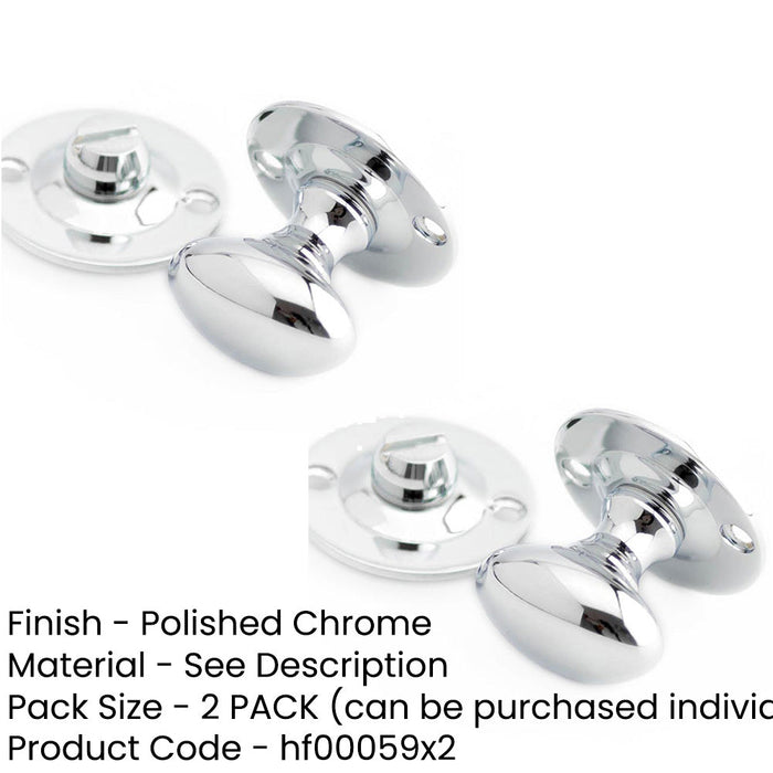 PACK Polished Chrome Bathroom Turn Release Deadbolts with Spindle Toilet Thumturn Lock-1