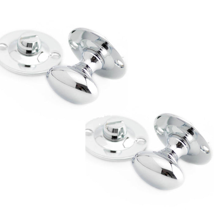 PACK Polished Chrome Bathroom Turn Release Deadbolts with Spindle Toilet Thumturn Lock