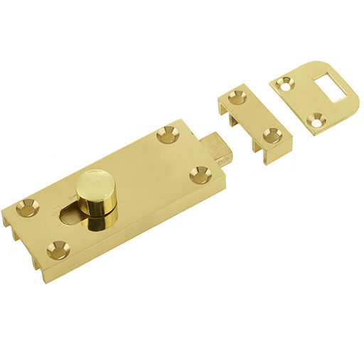 High-Quality Bathroom Slide Bolts 63x25mm Polished Brass Security Sliding Toilet Door
