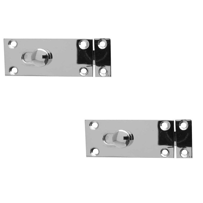 PACK Durable Polished Chrome Bathroom Slide Bolts 63x25mm Enhanced Security Sliding Toilet Door