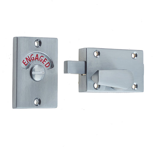 Satin Chrome Bathroom Indicator Bolt 61x42mm Perfect Door Sliding Toilet Door Lock