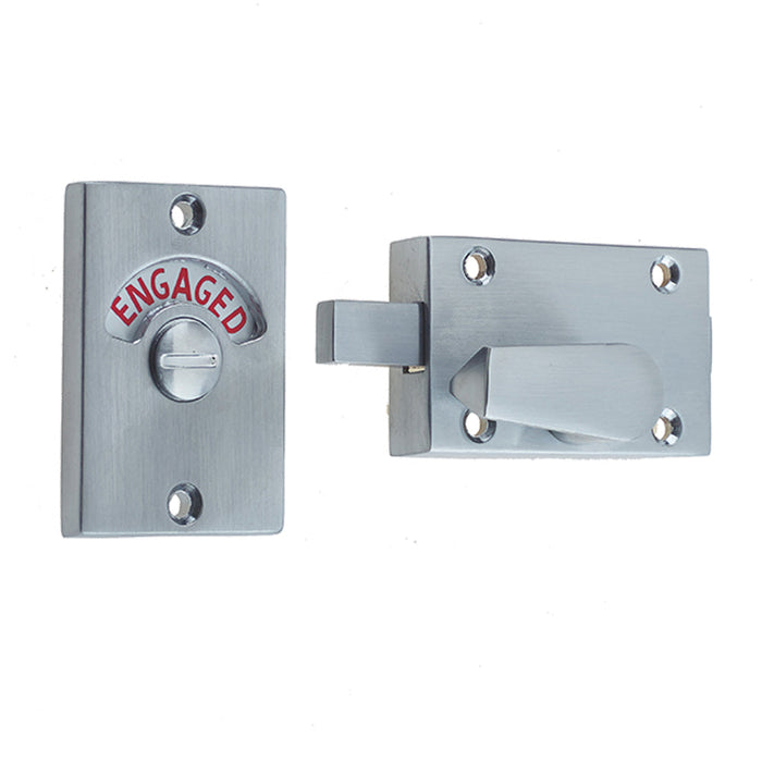 Satin Chrome Bathroom Indicator Bolt 61x42mm Perfect Door Sliding Toilet Door Lock