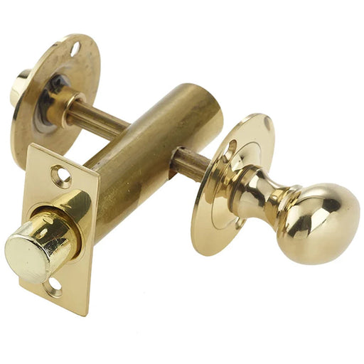 Polished Brass Bathroom Mortice Bolt Secure Privacy Toilet Thumturn Lock