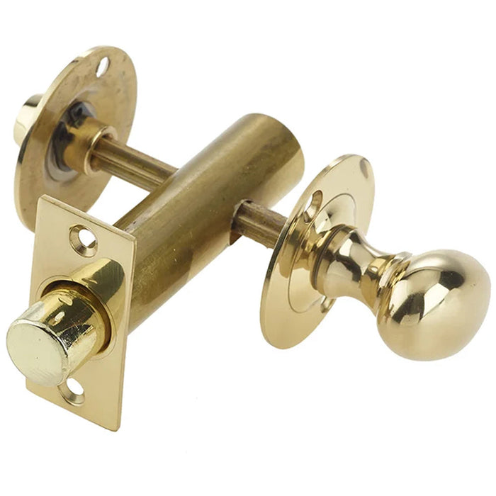 Polished Brass Bathroom Mortice Bolt Secure Privacy Toilet Thumturn Lock