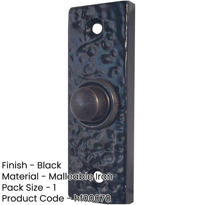 Vintage Black Antique Bell Push Switch 78x26mm Doorbell Cover Plate-1