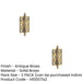 PACK Elegant Antique Brass Finial Hinge 50x35mm Cabinet Doors Solid Brass Door Hinges (1)-1