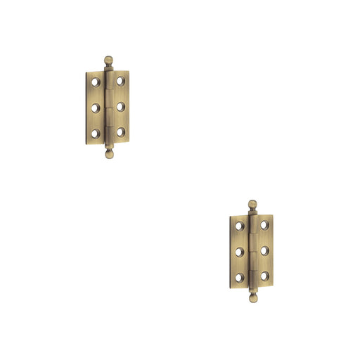PACK Elegant Antique Brass Finial Hinge 50x35mm Cabinet Doors Solid Brass Door Hinges (1)