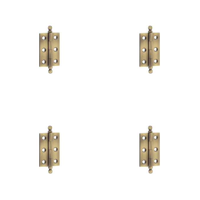 PACK Elegant Antique Brass Finial Hinge 50x35mm Cabinet Doors Solid Brass Door Hinges