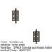 PACK Elegant Dark Bronze Finial Hinge 50x35mm Cabinet Doors Solid Brass Door Hinges (1)-1