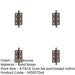 PACK Elegant Dark Bronze Finial Hinge 50x35mm Cabinet Doors Solid Brass Door Hinges-1