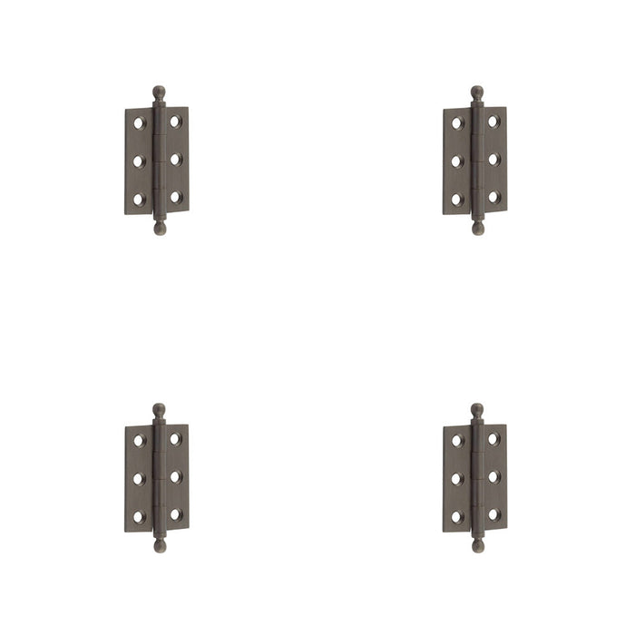 PACK Elegant Dark Bronze Finial Hinge 50x35mm Cabinet Doors Solid Brass Door Hinges