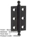 Elegant Matt Black Finial Hinge 50x35mm Cabinet Doors Solid Brass Door Hinges-1