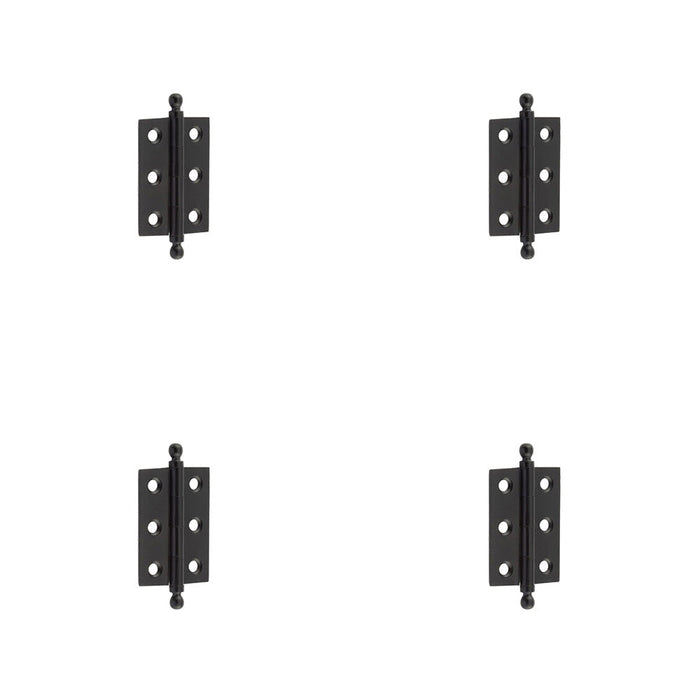 PACK Elegant Matt Black Finial Hinge 50x35mm Cabinet Doors Solid Brass Door Hinges