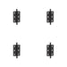 PACK Elegant Matt Black Finial Hinge 50x35mm Cabinet Doors Solid Brass Door Hinges