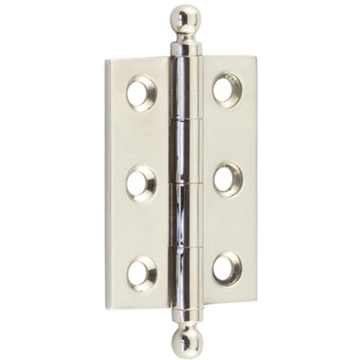 Elegant Polished Nickel Finial Hinge 50x35mm Cabinet Doors Solid Brass Door Hinges