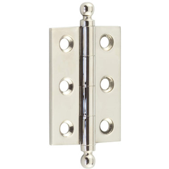 Elegant Polished Nickel Finial Hinge 50x35mm Cabinet Doors Solid Brass Door Hinges