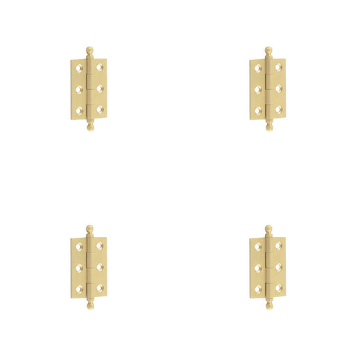 PACK Elegant Satin Brass Finial Hinge 50x35mm Cabinet Doors Solid Brass Door Hinges
