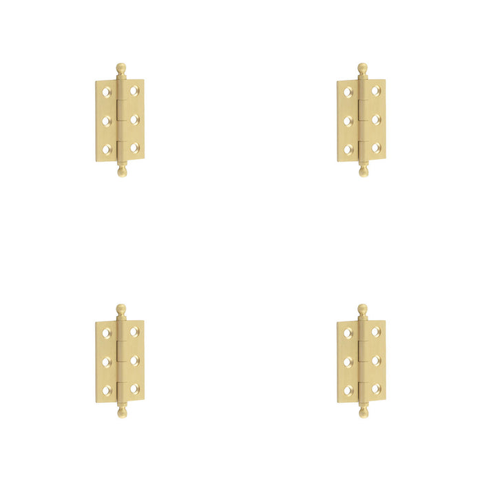 PACK Elegant Satin Brass Finial Hinge 50x35mm Cabinet Doors Solid Brass Door Hinges