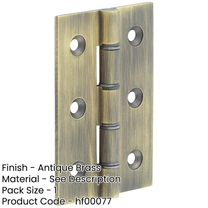 Heavy-Duty Double Phosphor Bronze Washered Hinge Antique Brass 76x50x2.5mm Door Hinges-1