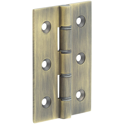 Heavy-Duty Double Phosphor Bronze Washered Hinge Antique Brass 76x50x2.5mm Door Hinges