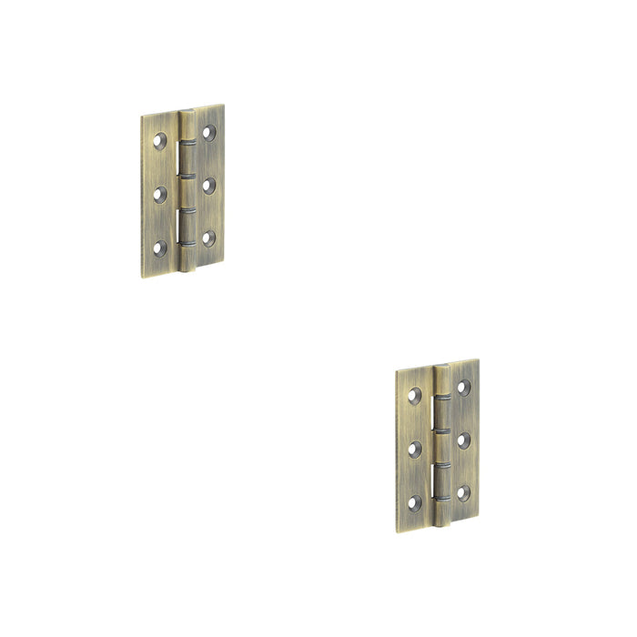 PACK Heavy-Duty Double Phosphor Bronze Washered Hinge Antique Brass 76x50x2.5mm Door Hinges (1)