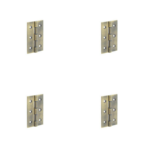 PACK Heavy-Duty Double Phosphor Bronze Washered Hinge Antique Brass 76x50x2.5mm Door Hinges