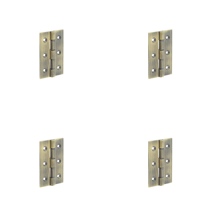 PACK Heavy-Duty Double Phosphor Bronze Washered Hinge Antique Brass 76x50x2.5mm Door Hinges