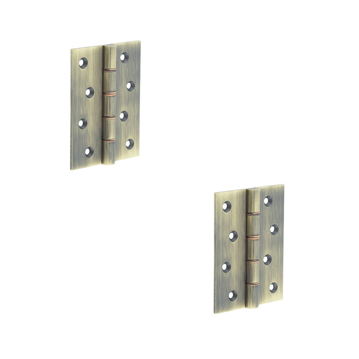 PACK Heavy-Duty Double Phosphor Bronze Washered Hinge Antique Brass 102x76x3mm Door Hinges (1)