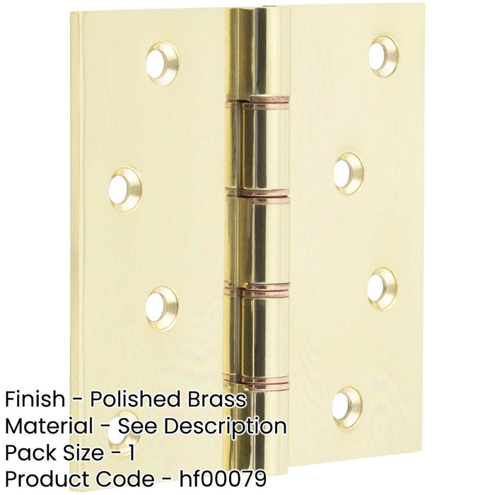 High-Quality Polished Brass Projection Hinge 102x102x3mm Doors Cabinets Door Hinges-1